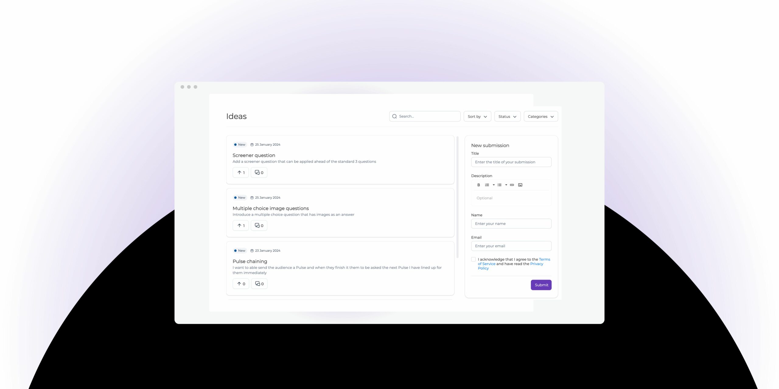 OnePulse Labs: Suggest a feature board